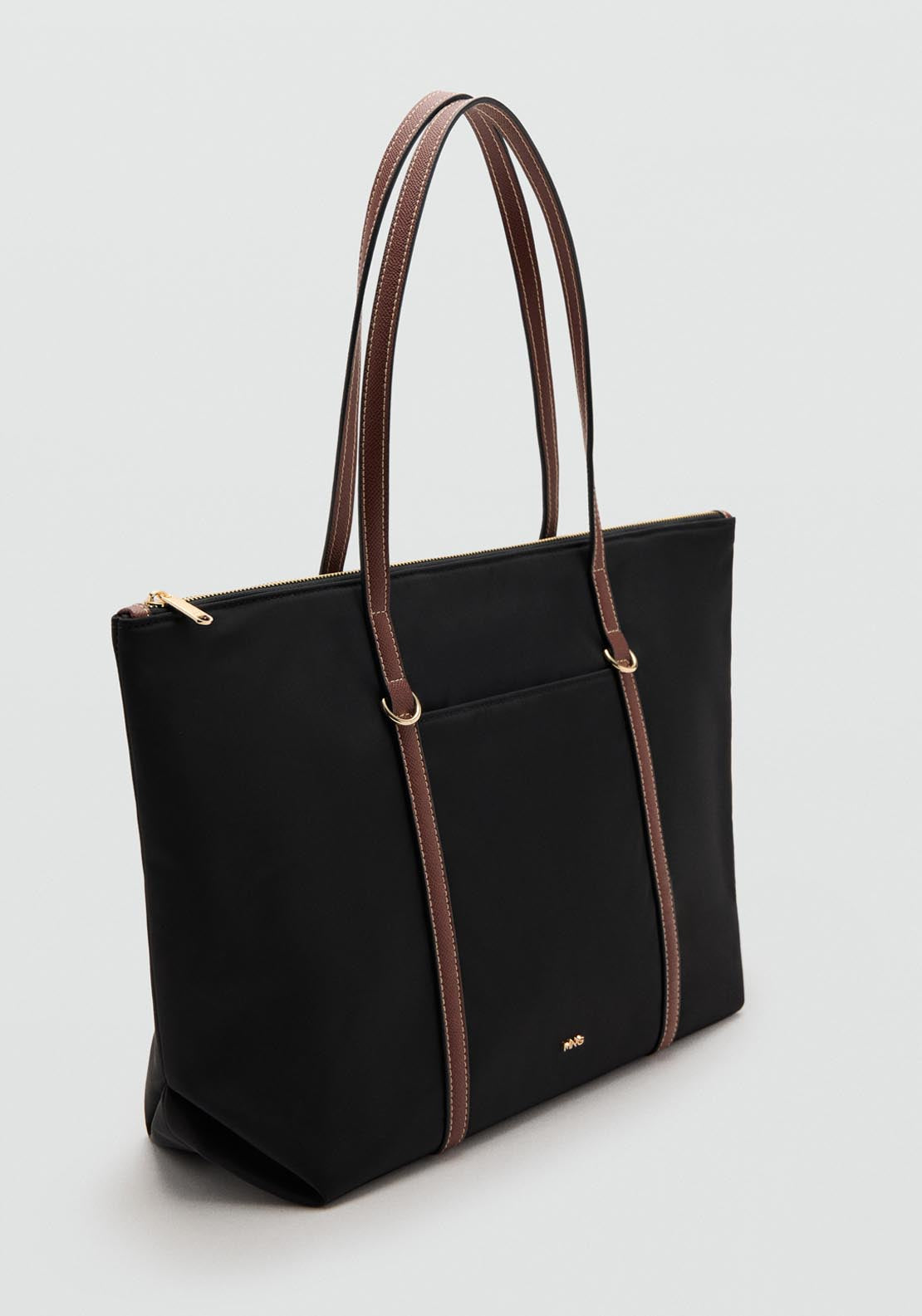 Shopper Bag With Double Handle - Black