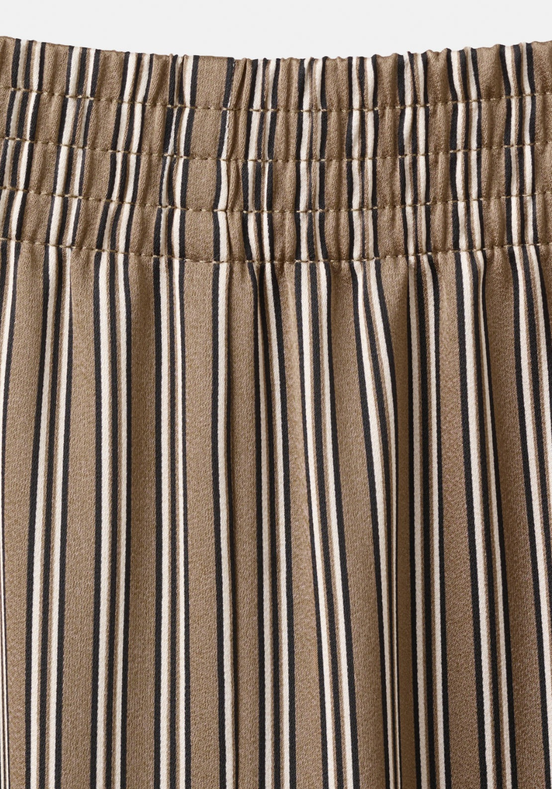 Satin Striped Trousers - Brown