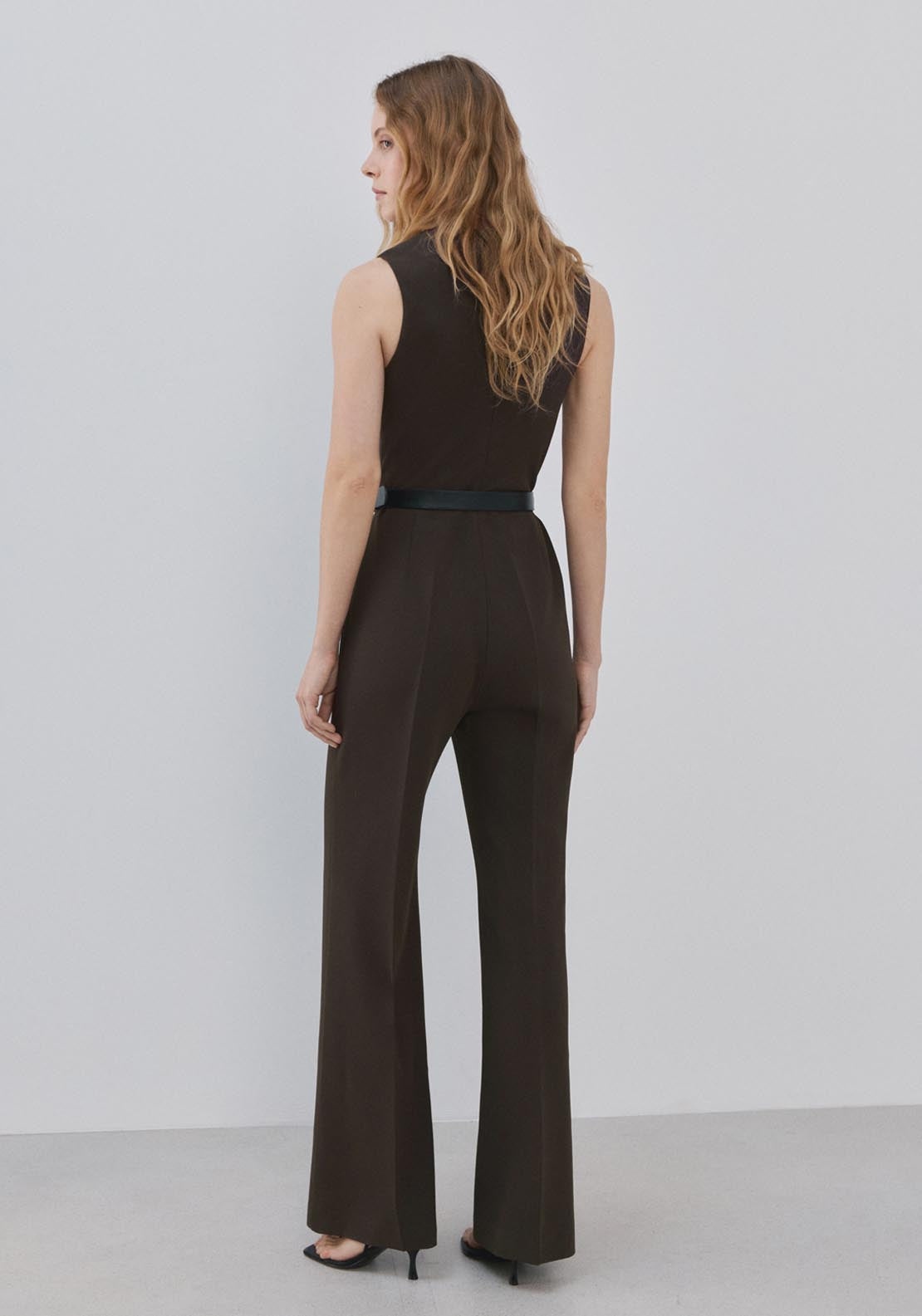Belted Jumpsuit - Brown
