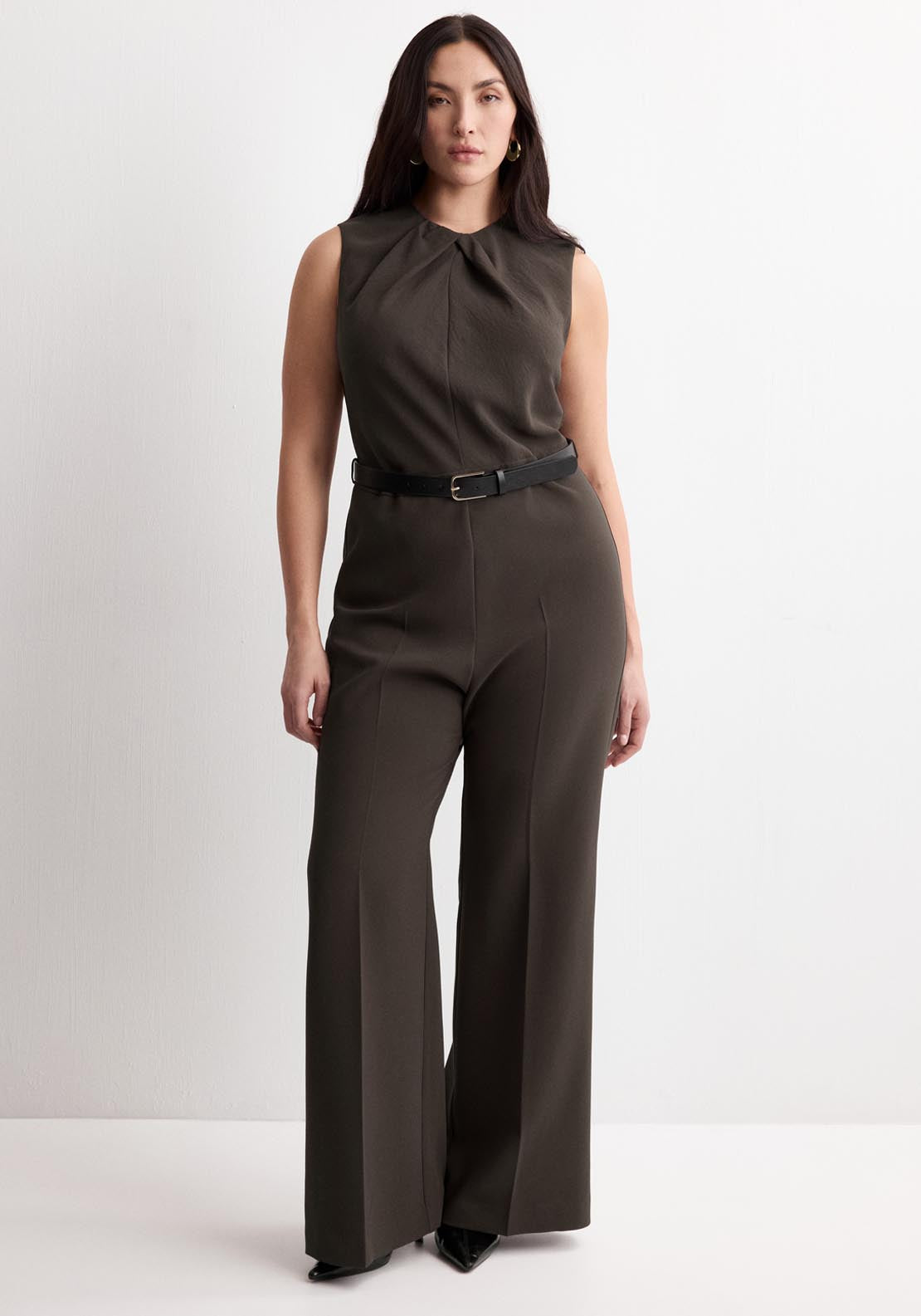 Belted Jumpsuit - Brown