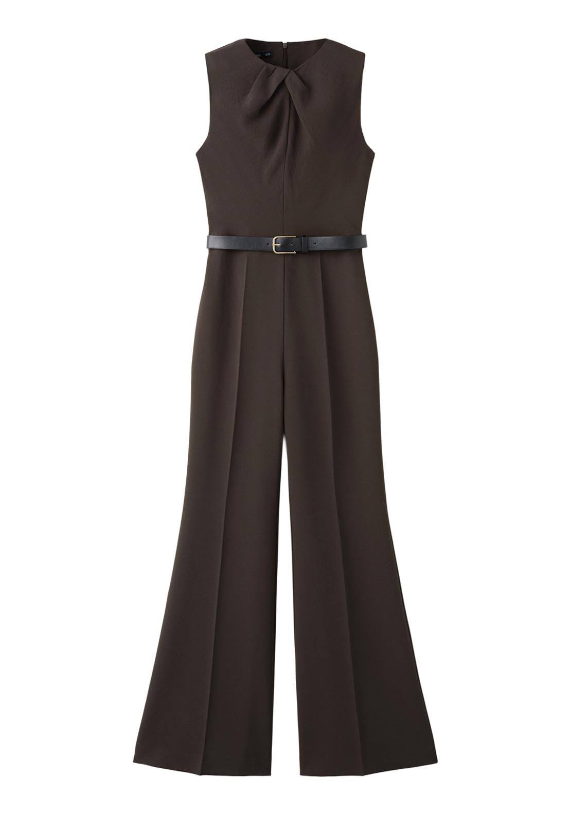 Belted Jumpsuit - Brown