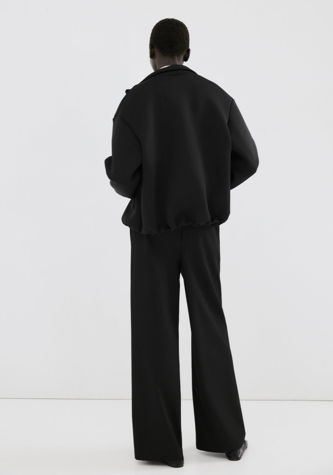 Combined Striped Trousers - Black