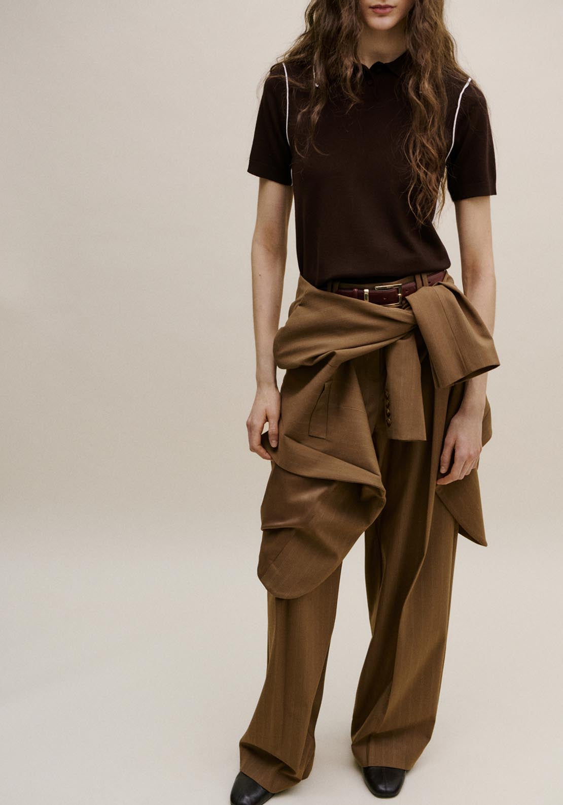 Contrasting Stripes Sweater - Brown