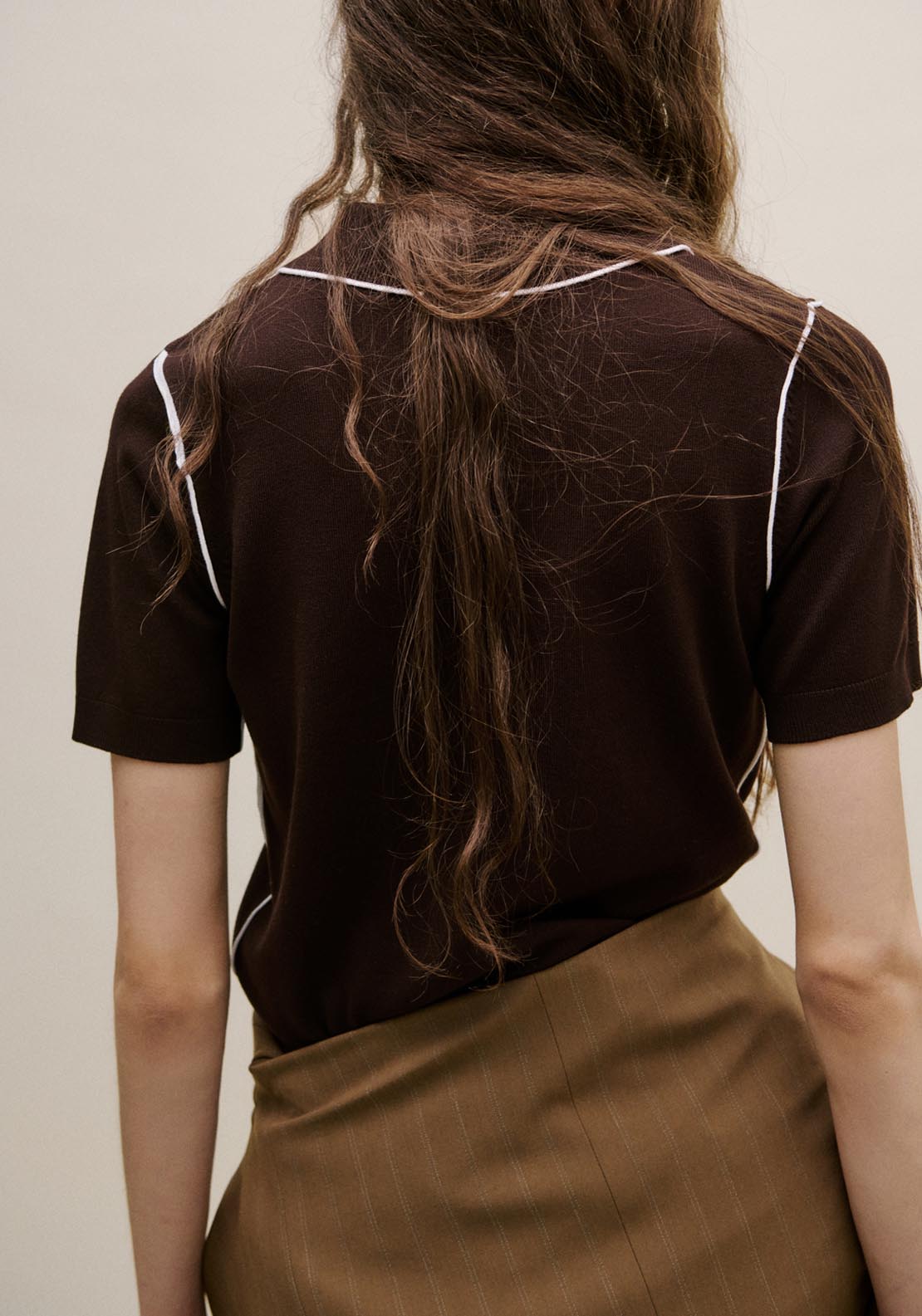 Contrasting Stripes Sweater - Brown
