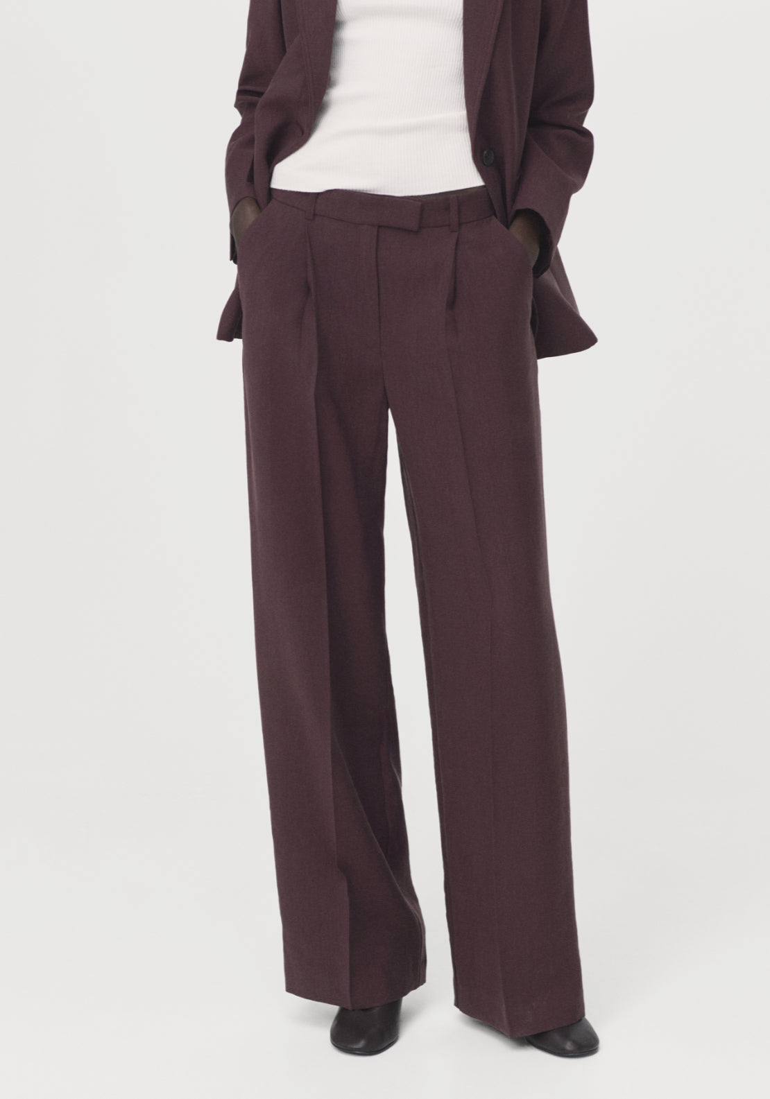 Low Rise Lyocell Trousers - Purple