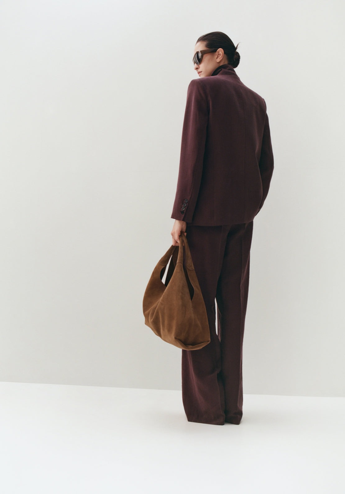 Low Rise Lyocell Trousers - Purple