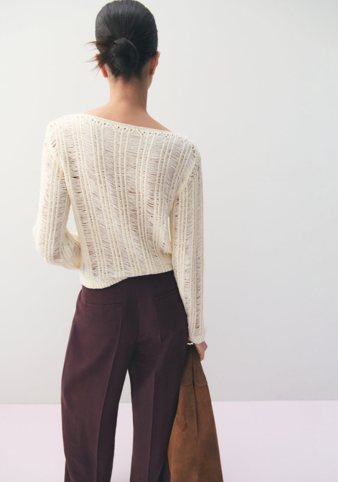 Low Rise Lyocell Trousers - Purple
