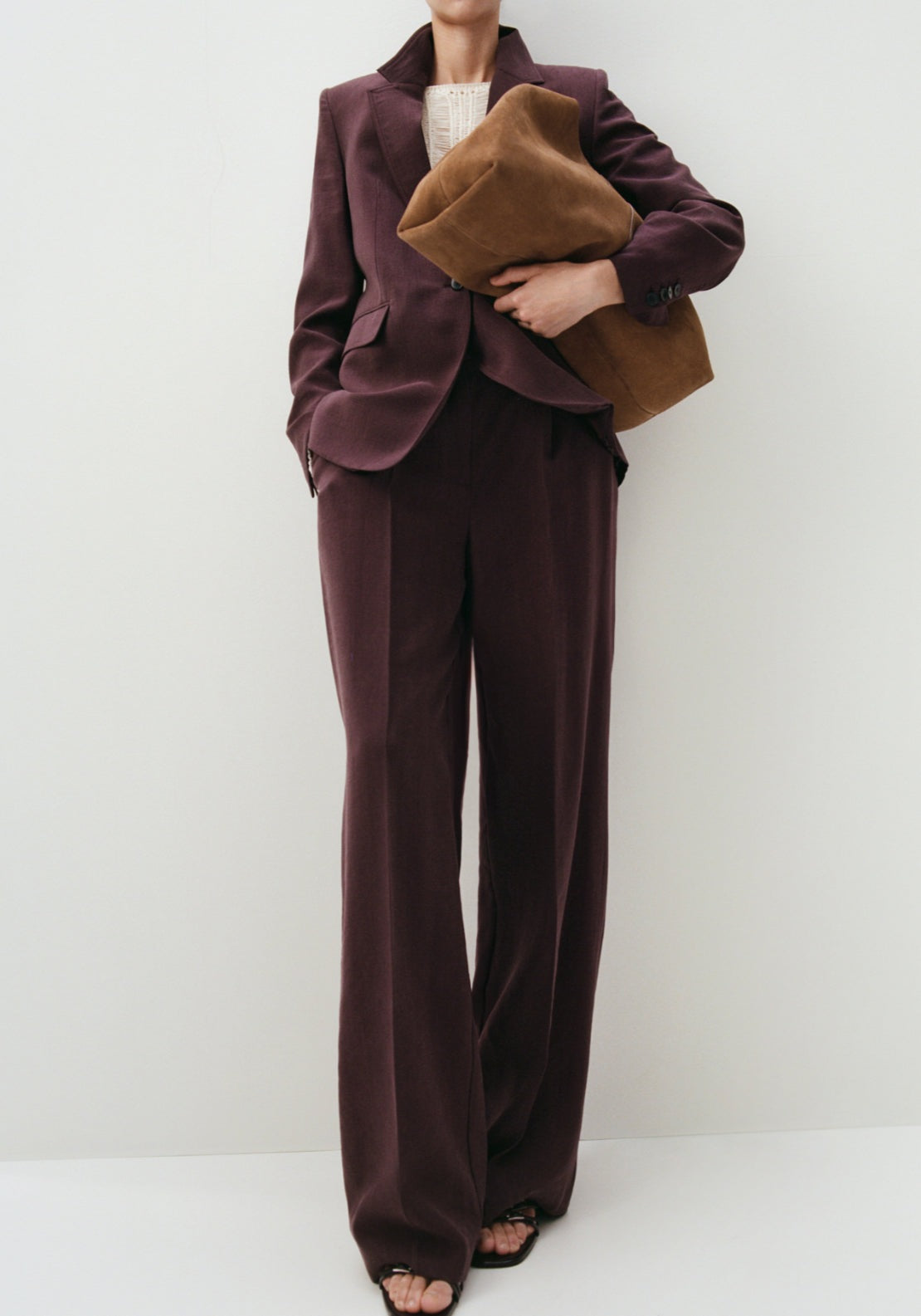 Low Rise Lyocell Trousers - Purple