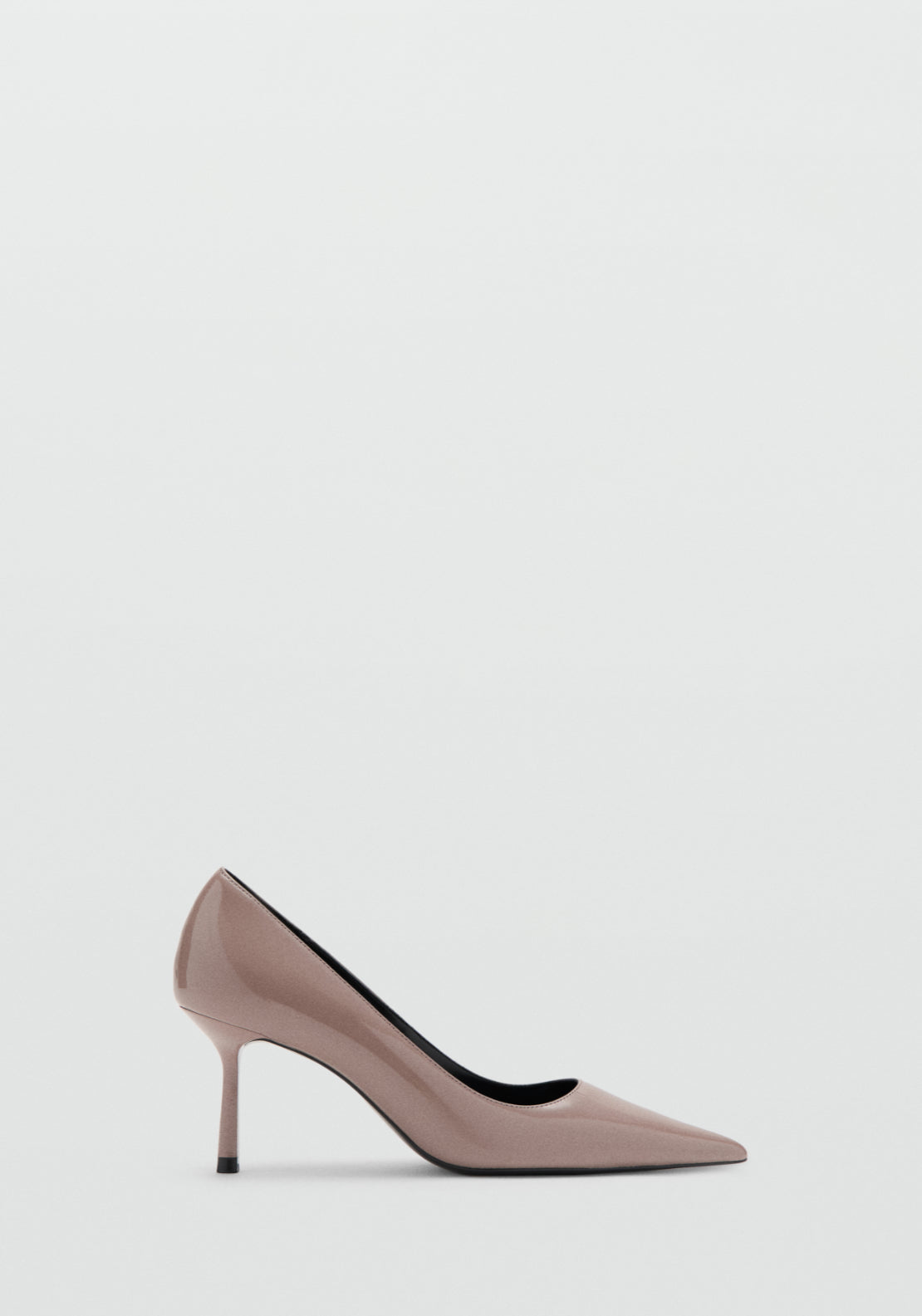 Patent Leather Point Toe Court Shoes - Light Pink