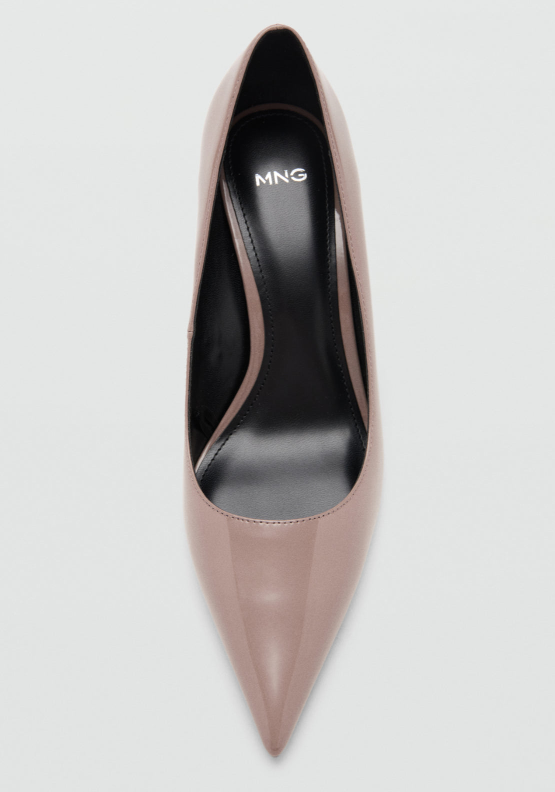 Patent Leather Point Toe Court Shoes - Light Pink