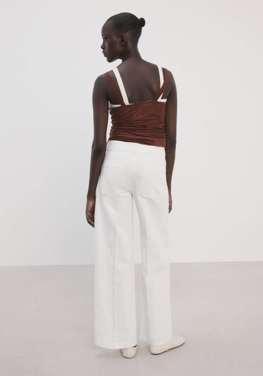 Wide Leg Jeans With Pockets - White