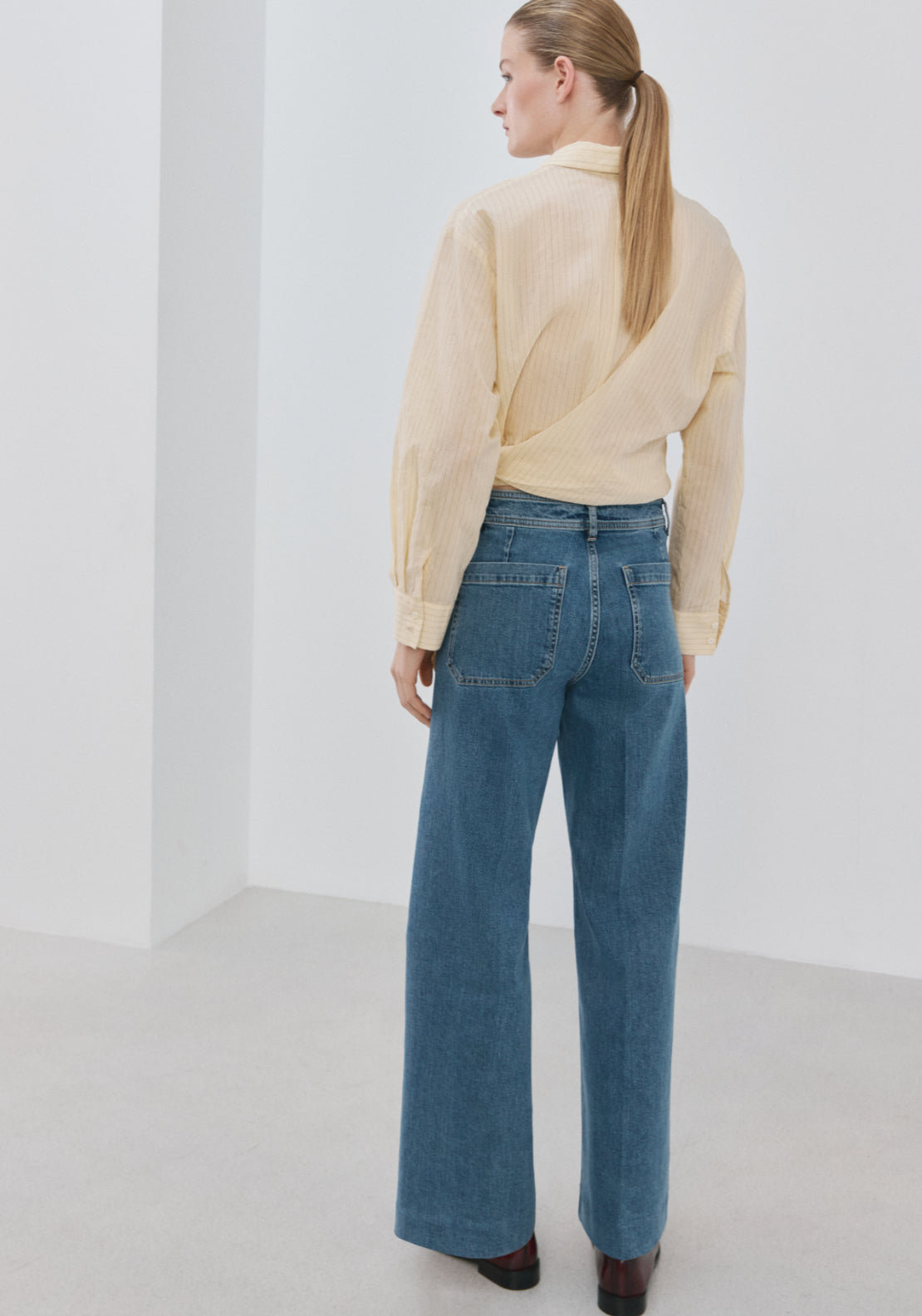 Mango Wide Fit Jeans With Pockets - Blue 2 Shaws Department Stores