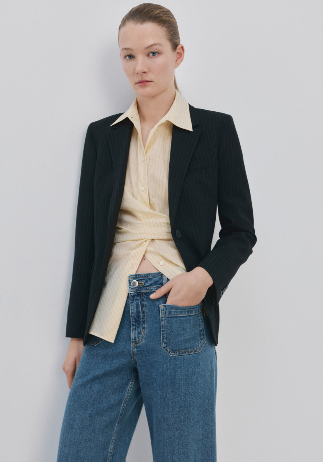 Mango Wide Fit Jeans With Pockets - Blue 4 Shaws Department Stores