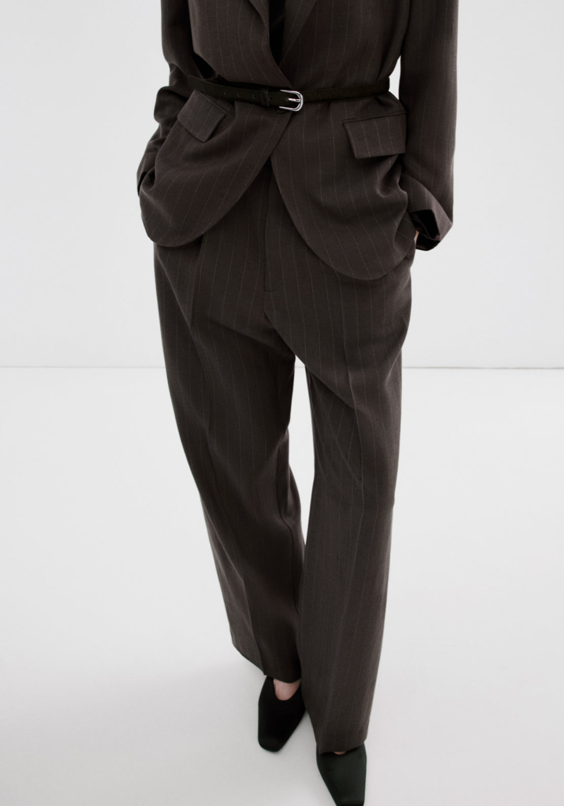 Lyocell Suit Trousers - Brown