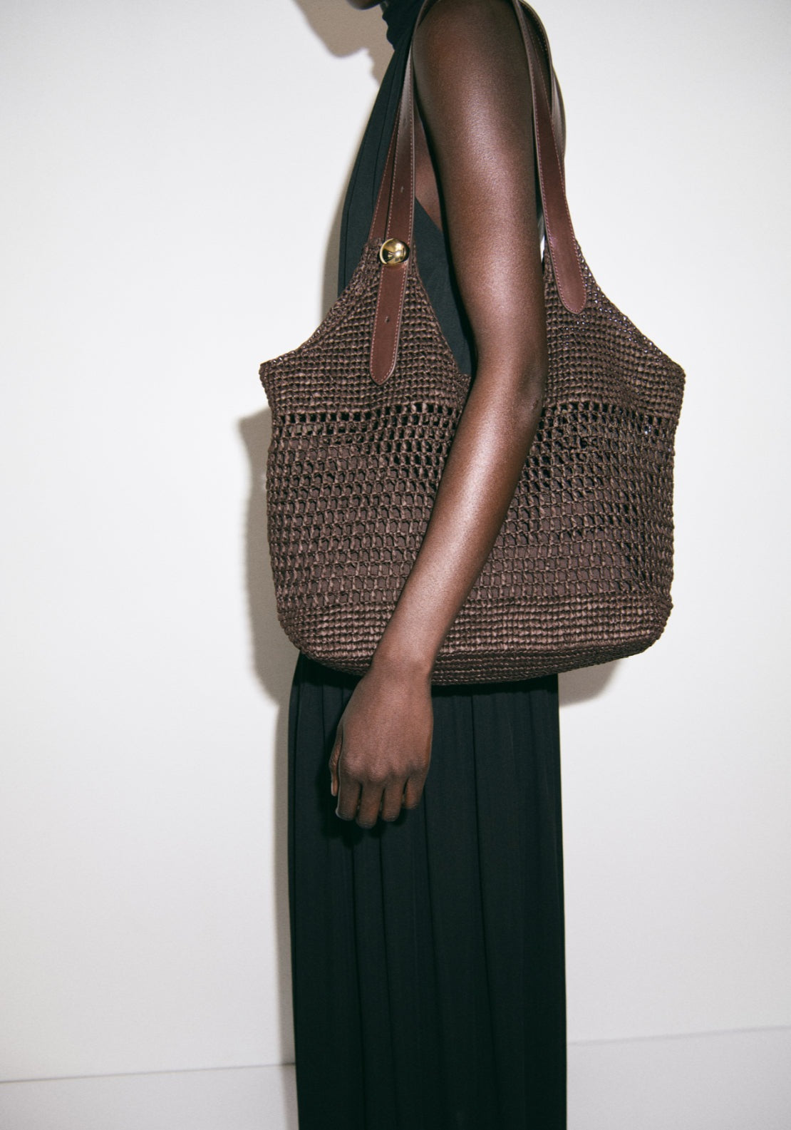 Natural Fibre Tote Bag - Brown