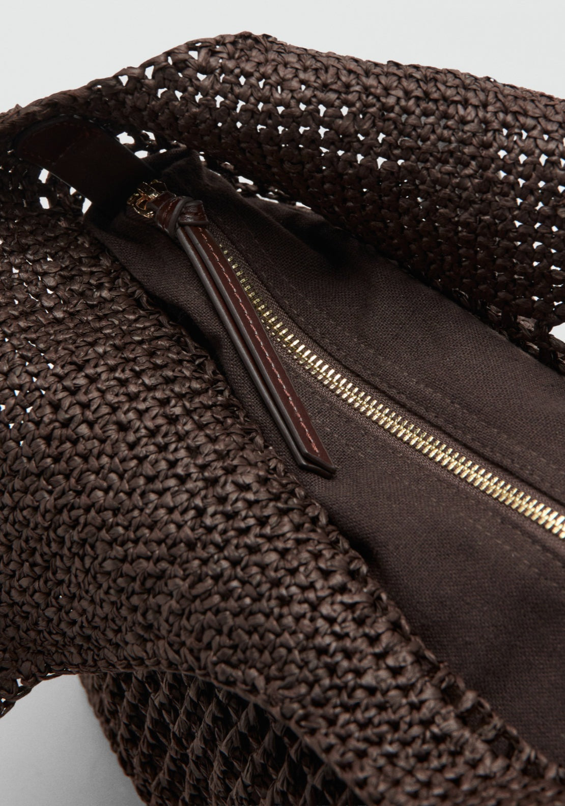 Natural Fibre Tote Bag - Brown