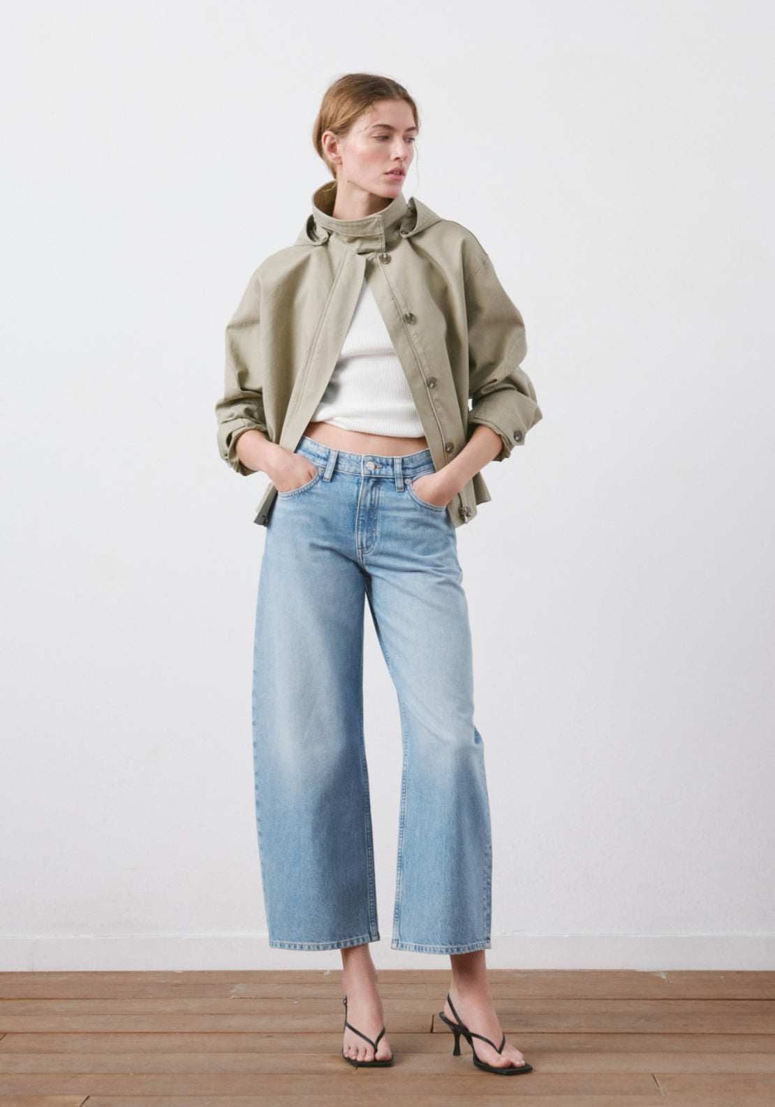 Balloon Crop Jeans - Denim Blue
