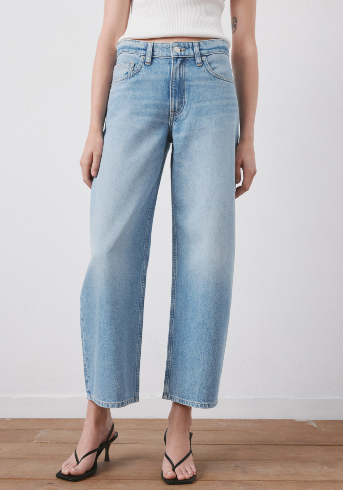 Balloon Crop Jeans - Denim Blue