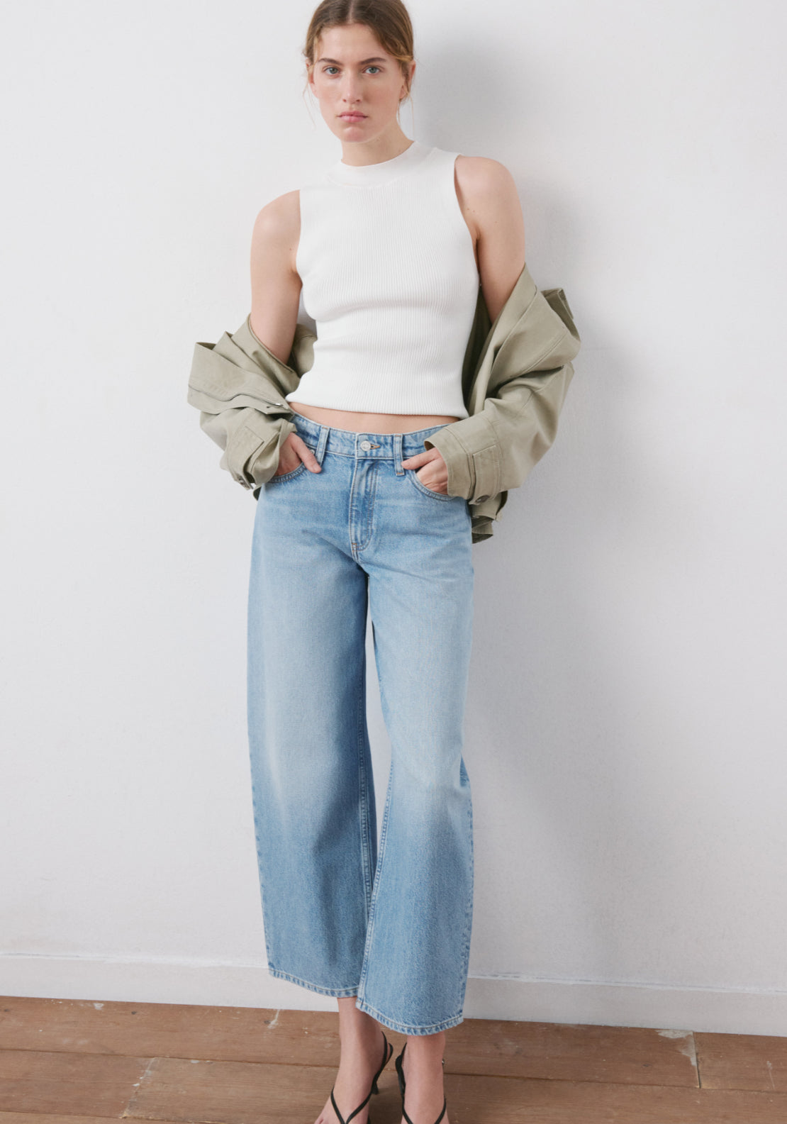 Balloon Crop Jeans - Denim Blue