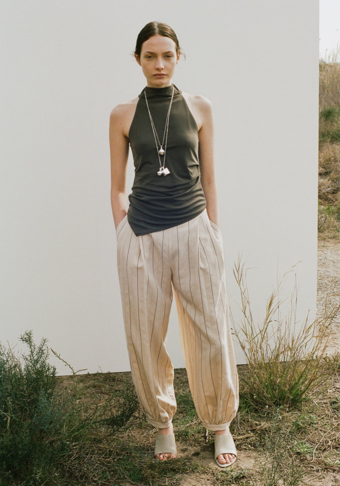 Asymmetric Ruched Top - Green