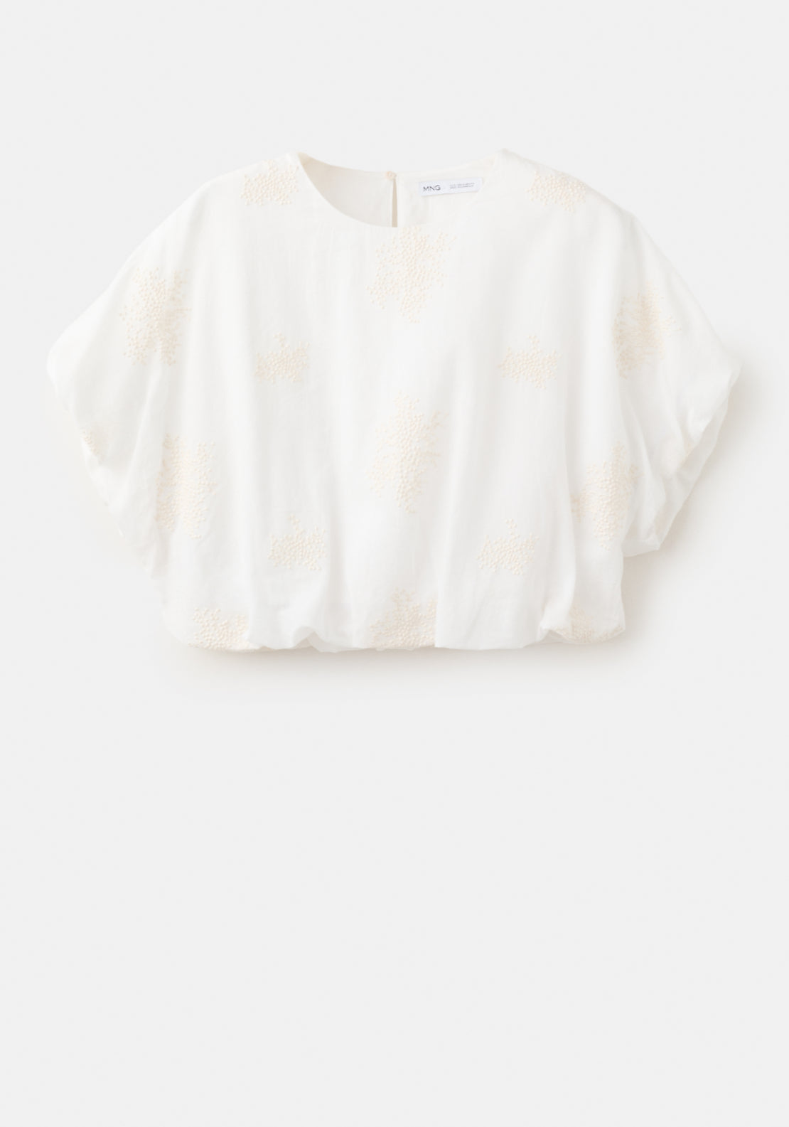 Cotton Blouse With Embroidered Details - White
