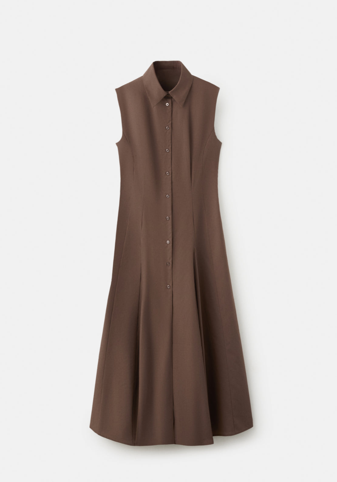 Lyocell Shirt Dress - Brown