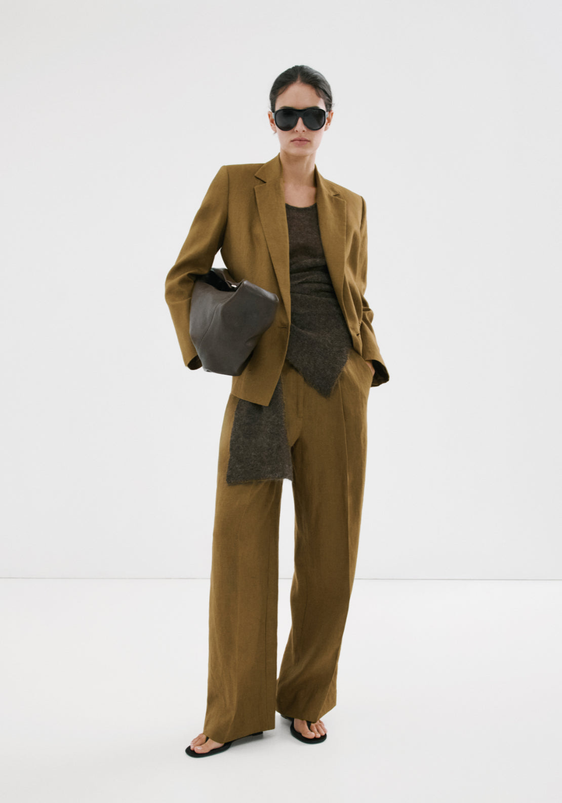 Linen Suit Jacket - Green