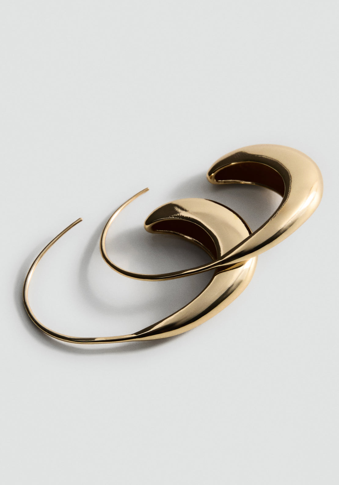 Twisted No Clasp Hoop Earrings - Gold