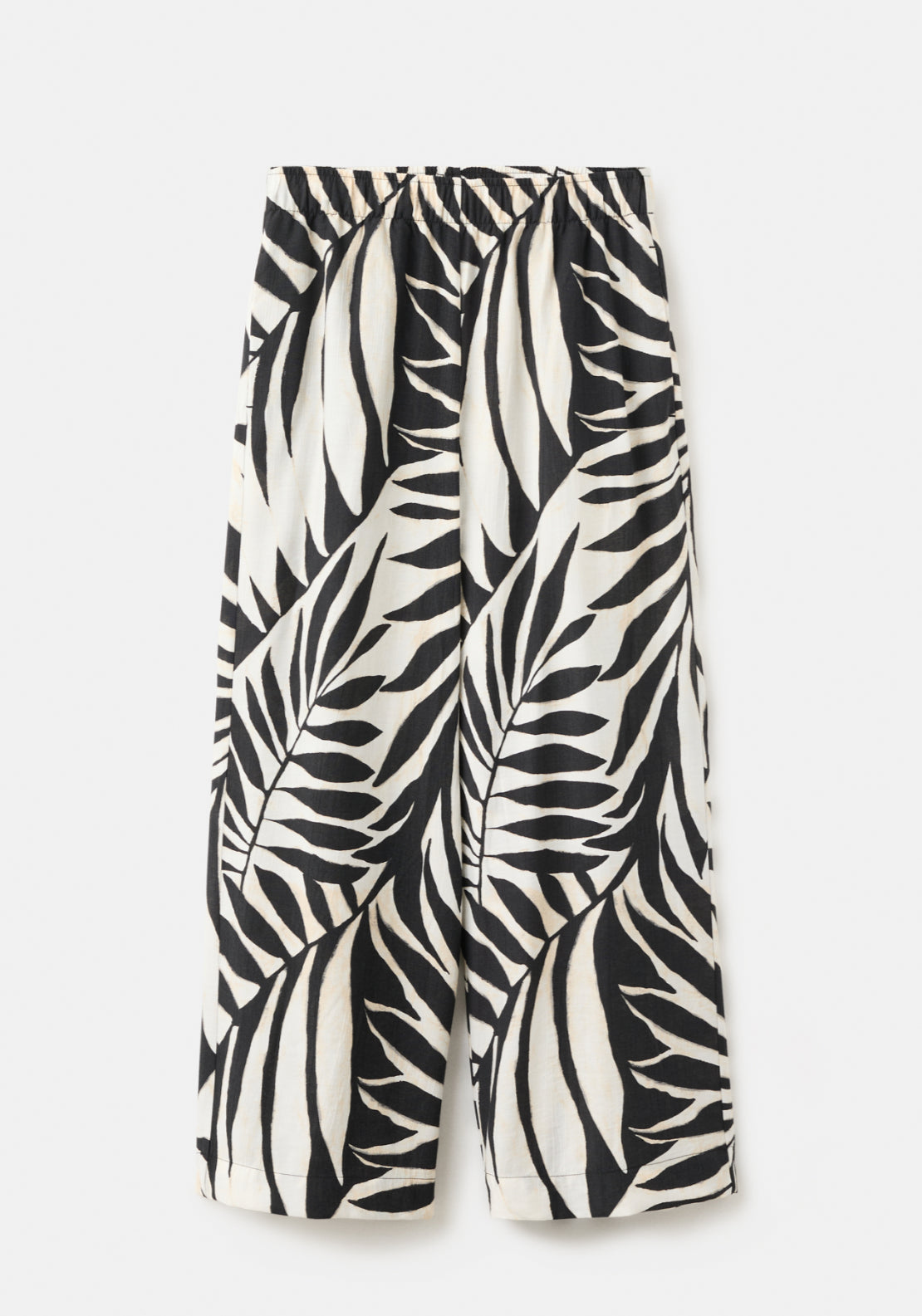Tropical Print Trousers - Black And White