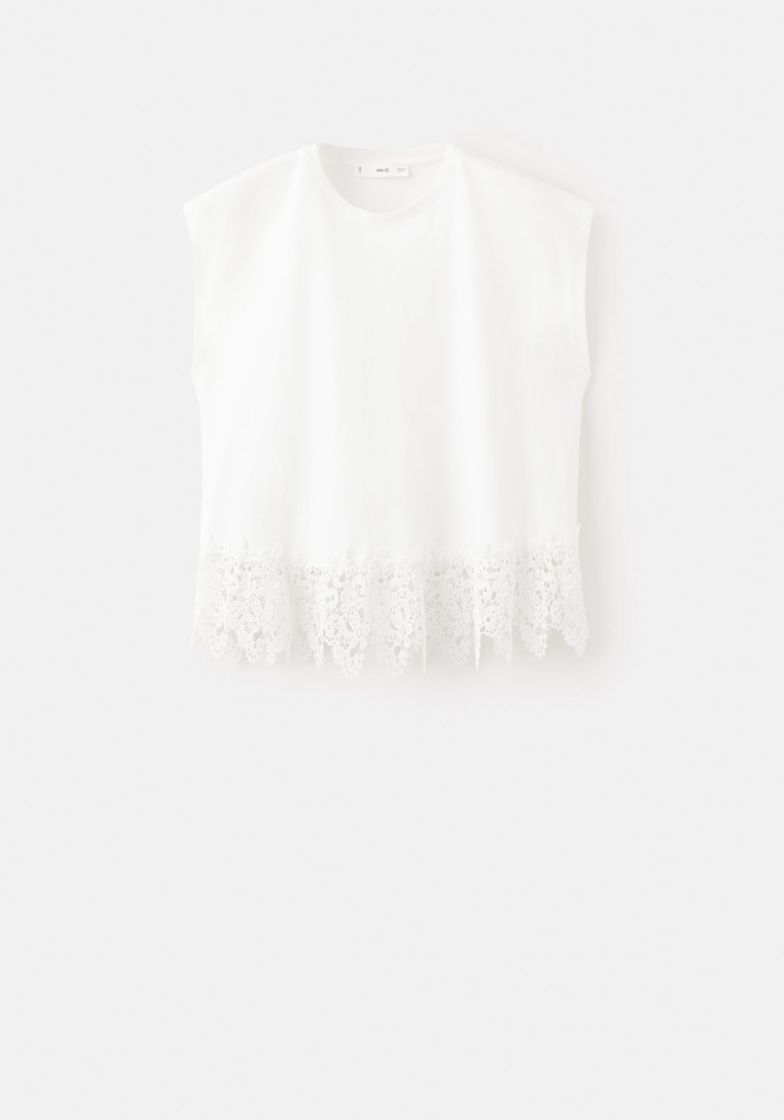 Cotton T-Shirt With Broderie Anglaise Embroidery - White