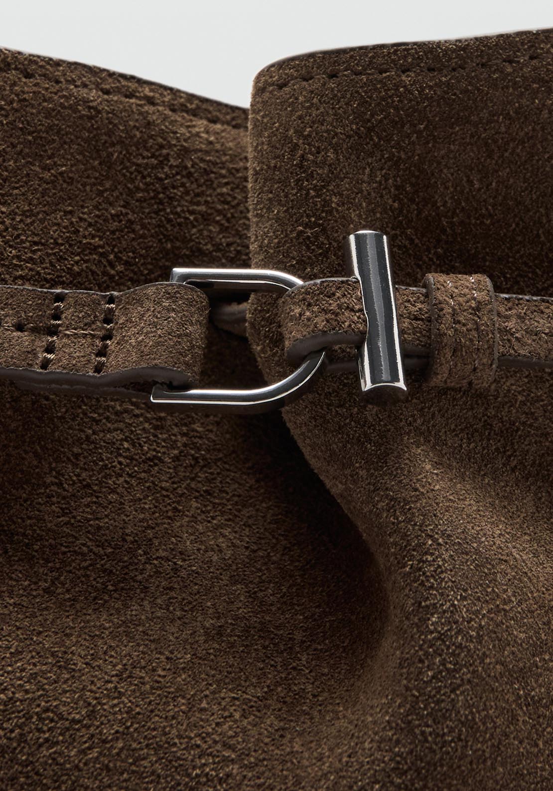 Mango Suede Crossbody Bag - Brown 3 Shaws Department Stores