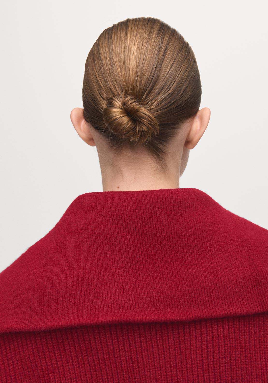 Sweater With Funnel Neck And Zip - Burgundy