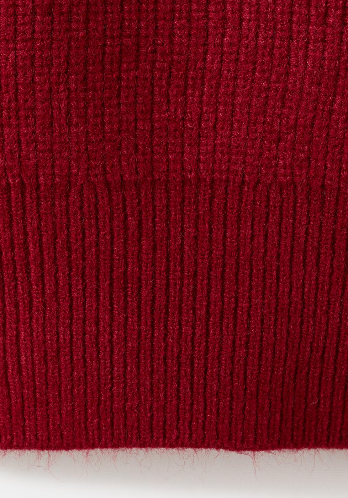 Sweater With Funnel Neck And Zip - Burgundy