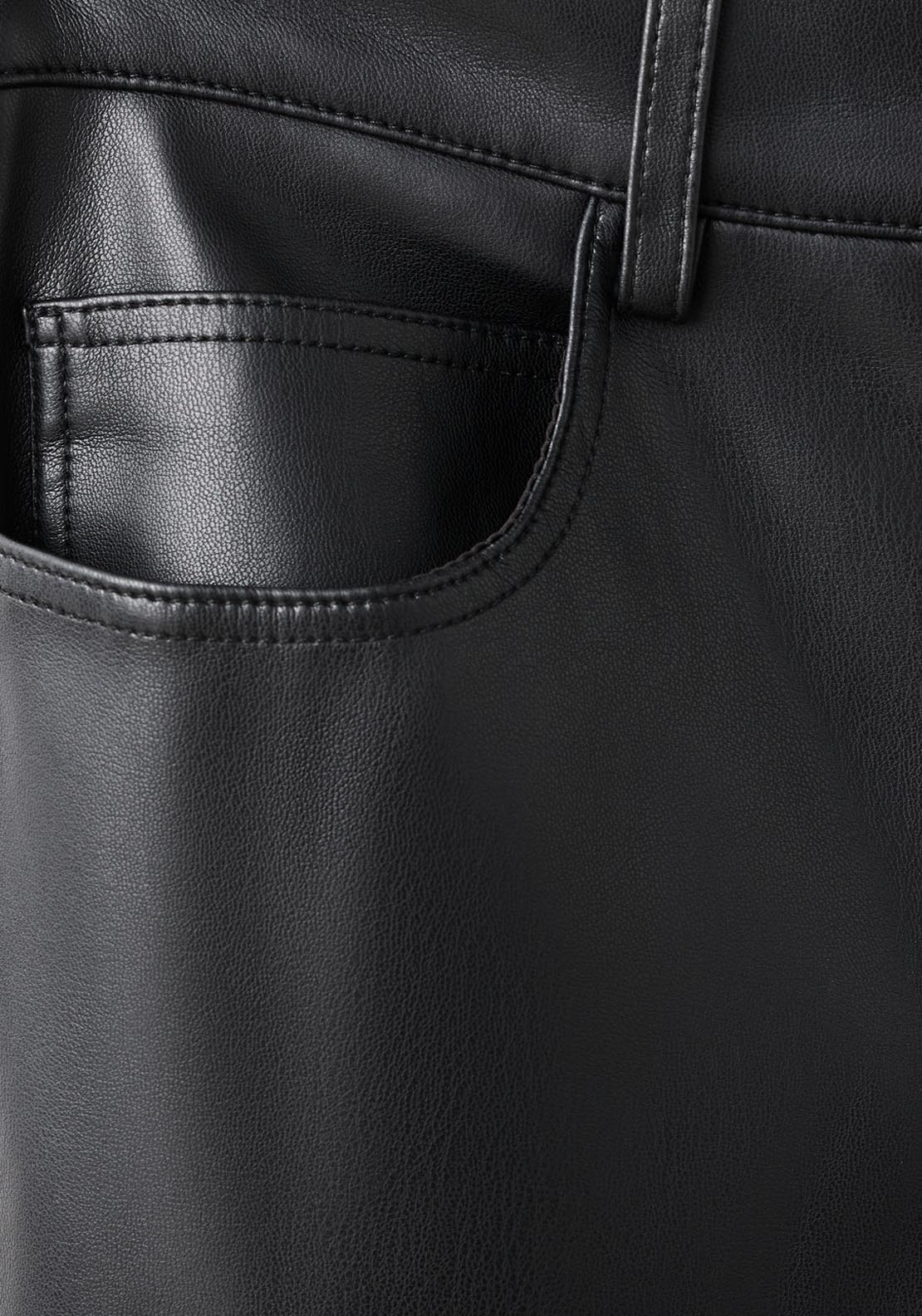 Mango Faux Leather Flared Trousers - Black 6 Shaws Department Stores