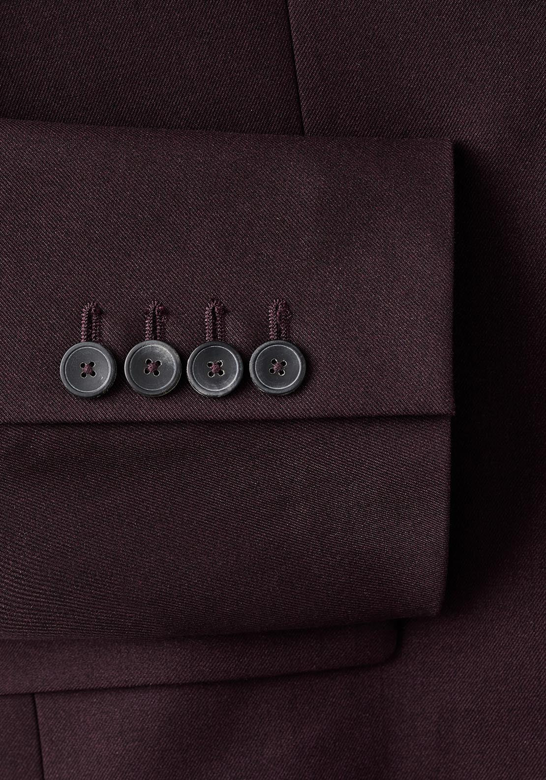 Straight Suit Jacket With Lapel Pockets - Burgundy