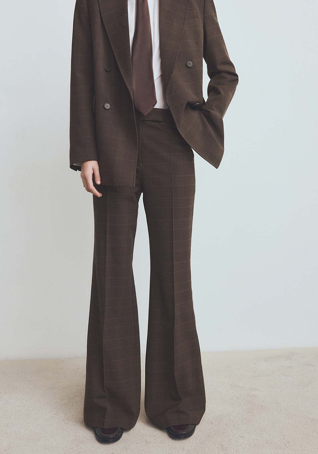 Check Suit Trousers - Brown