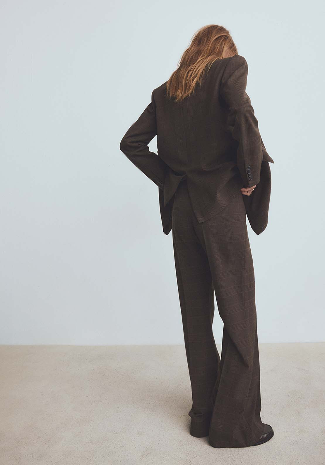 Check Suit Trousers - Brown