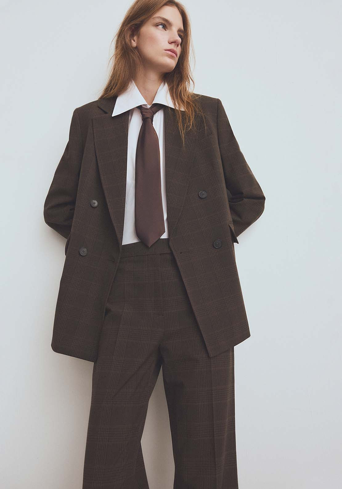 Check Suit Trousers - Brown