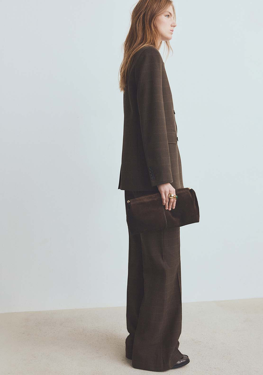 Check Suit Trousers - Brown