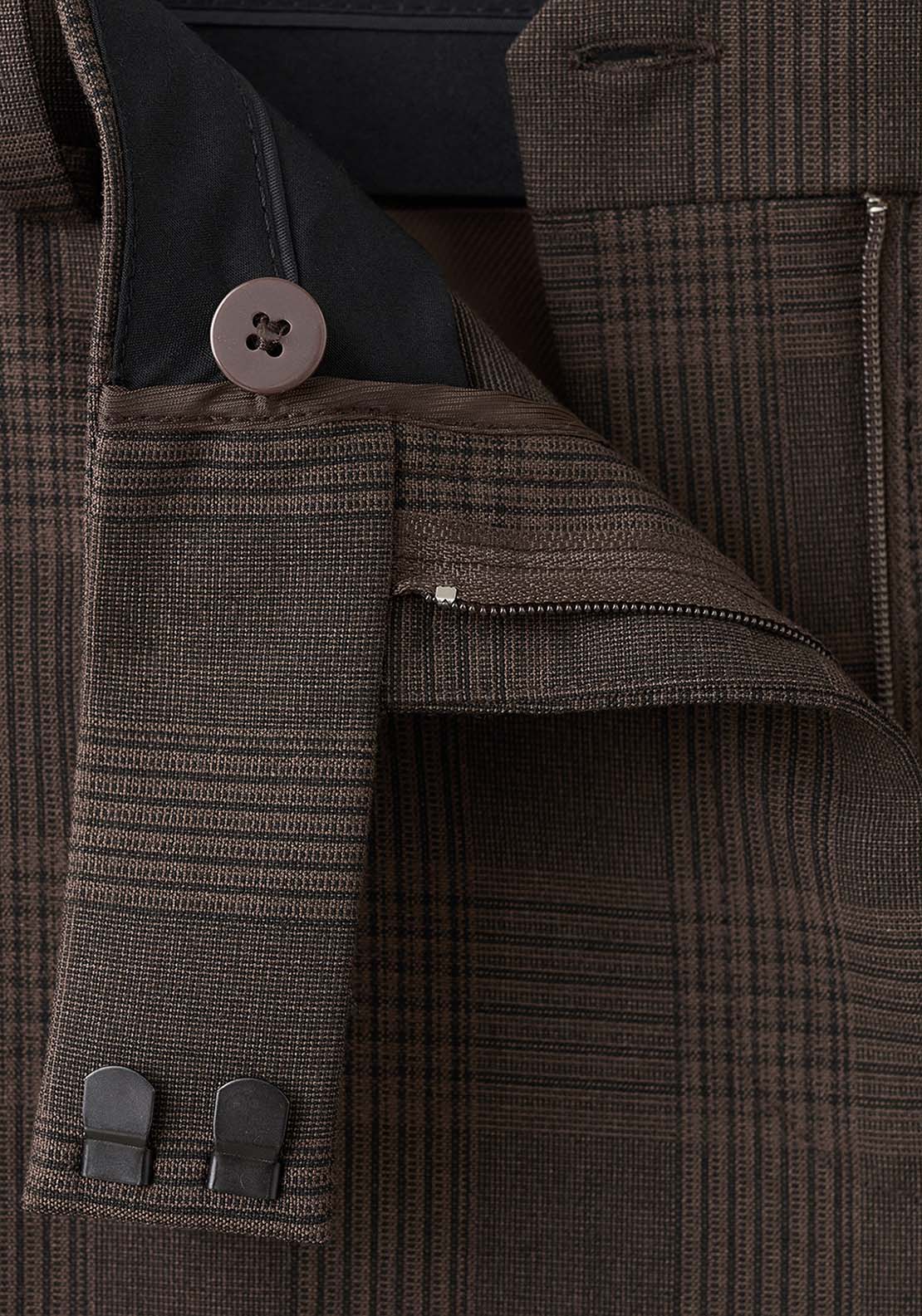 Check Suit Trousers - Brown