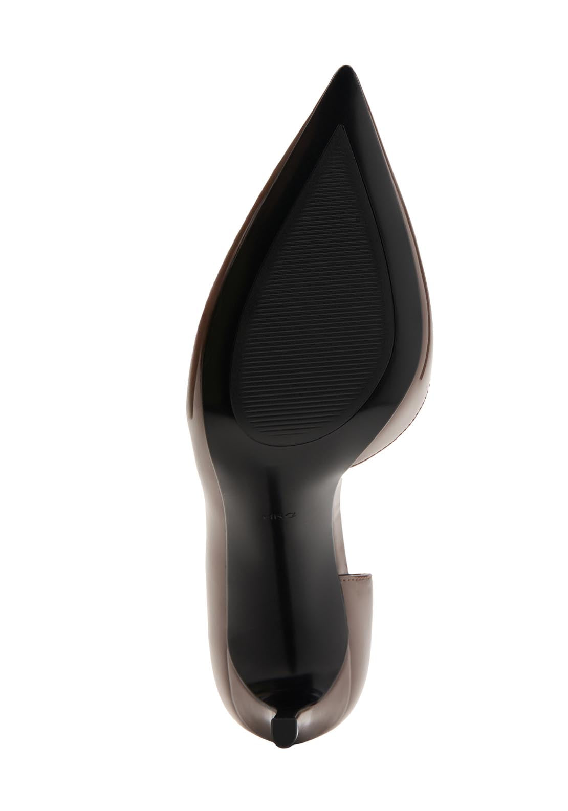 Asymmetrical Patent Leather Court Shoes - Brown