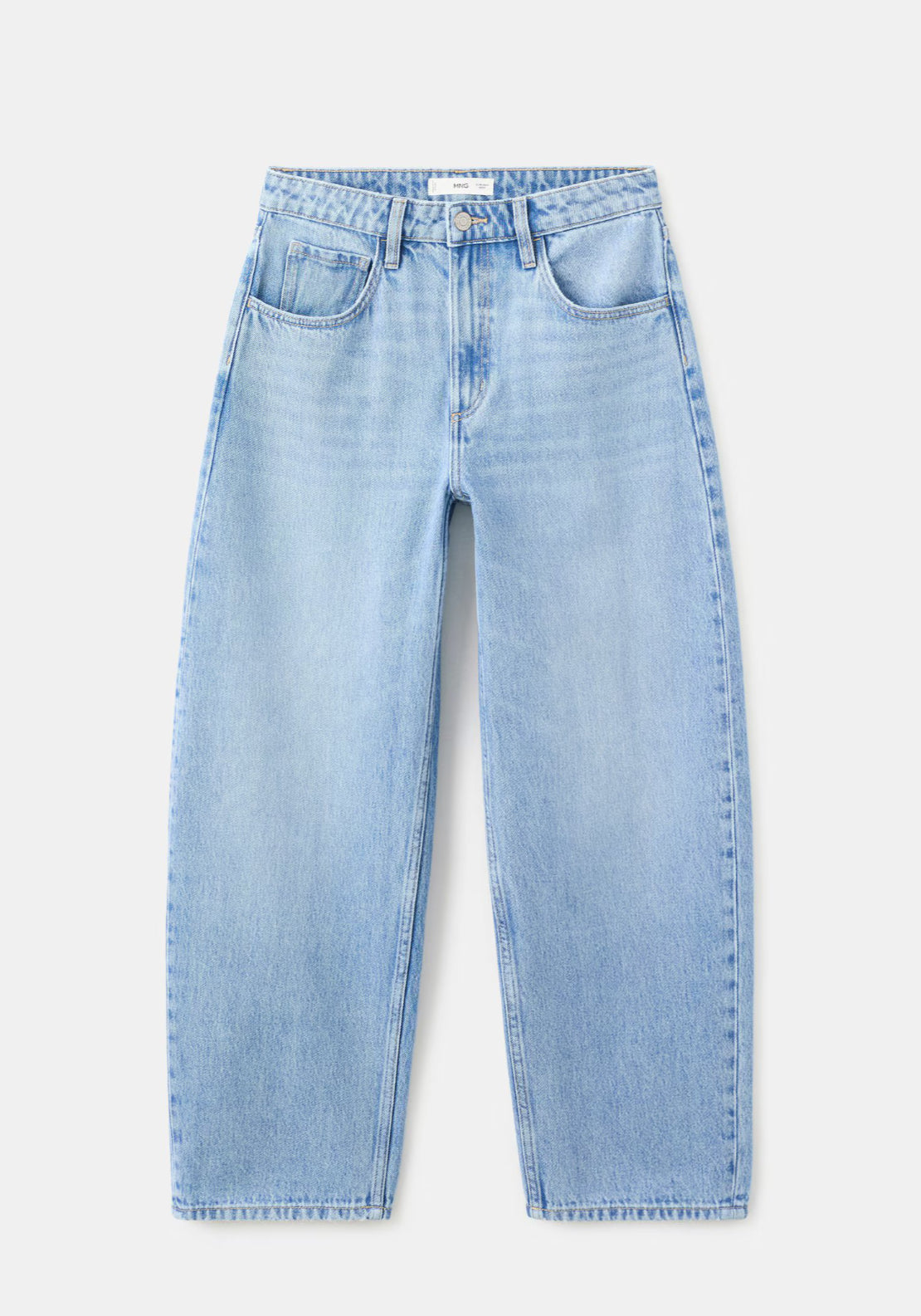 High-Waisted Barrel Jeans - Blue