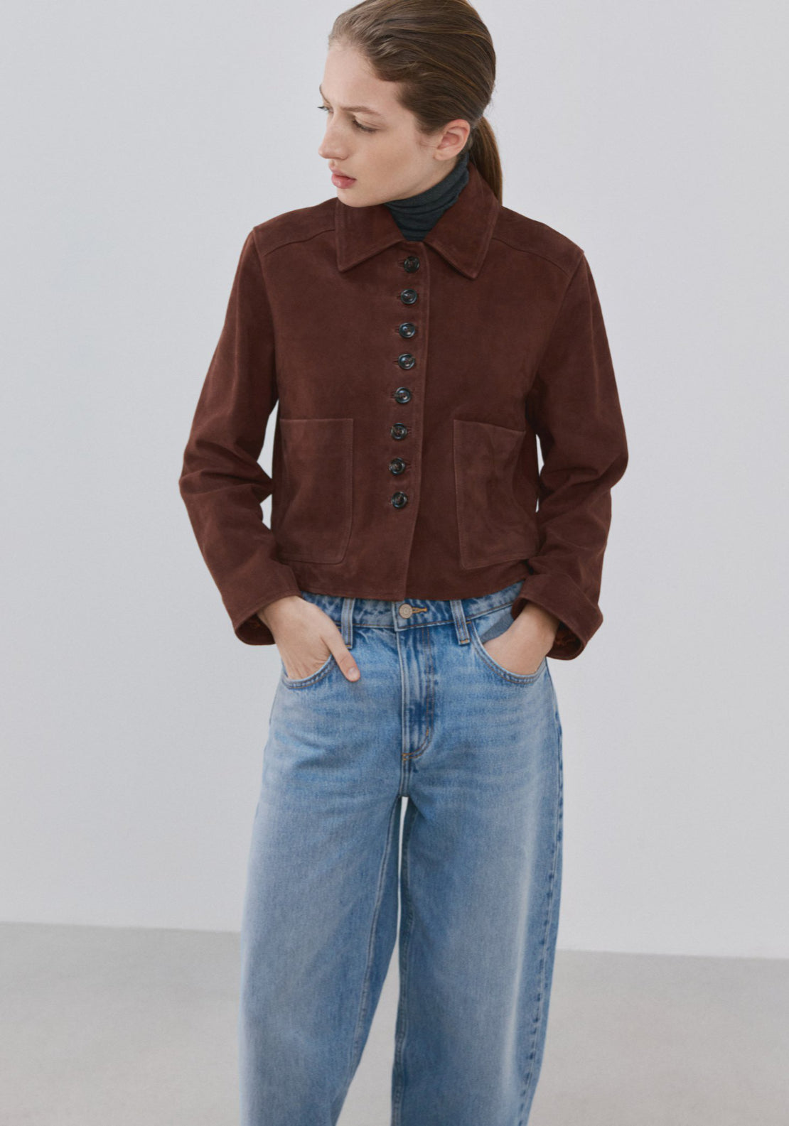 High-Waisted Barrel Jeans - Blue