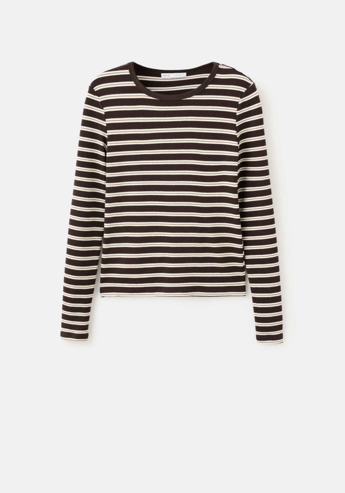 Striped Long Sleeves T-Shirt - Brown