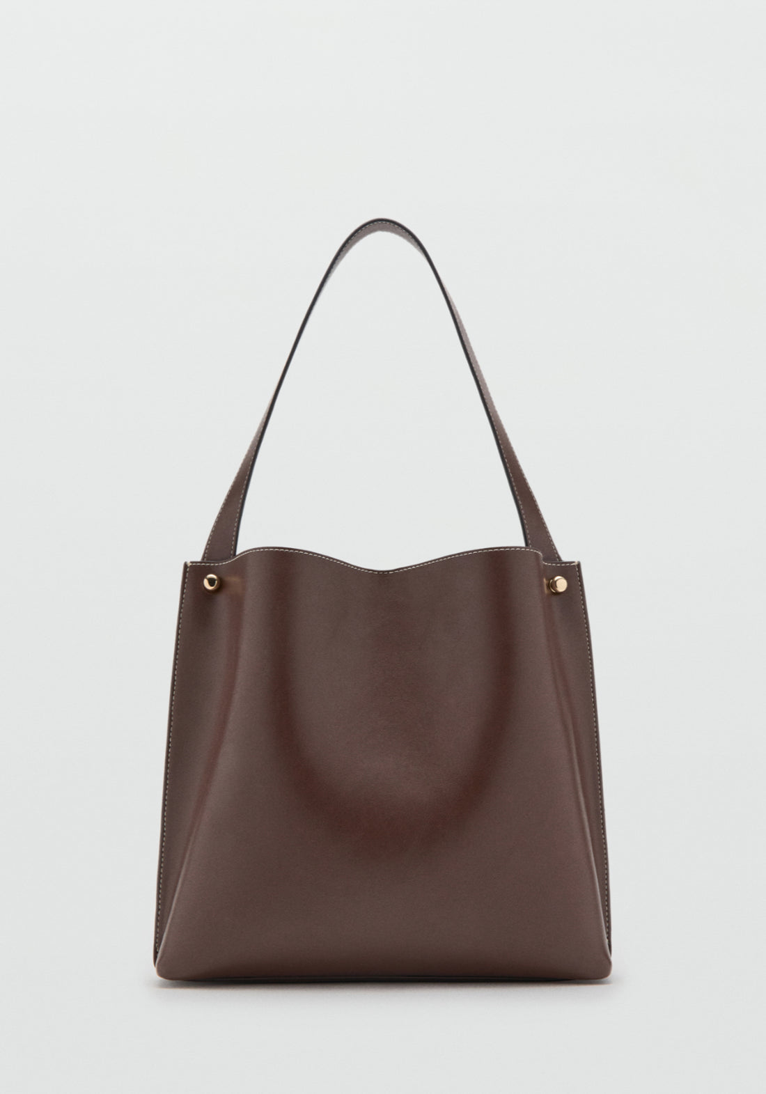 Bucket Bag With Metal Details - Brown