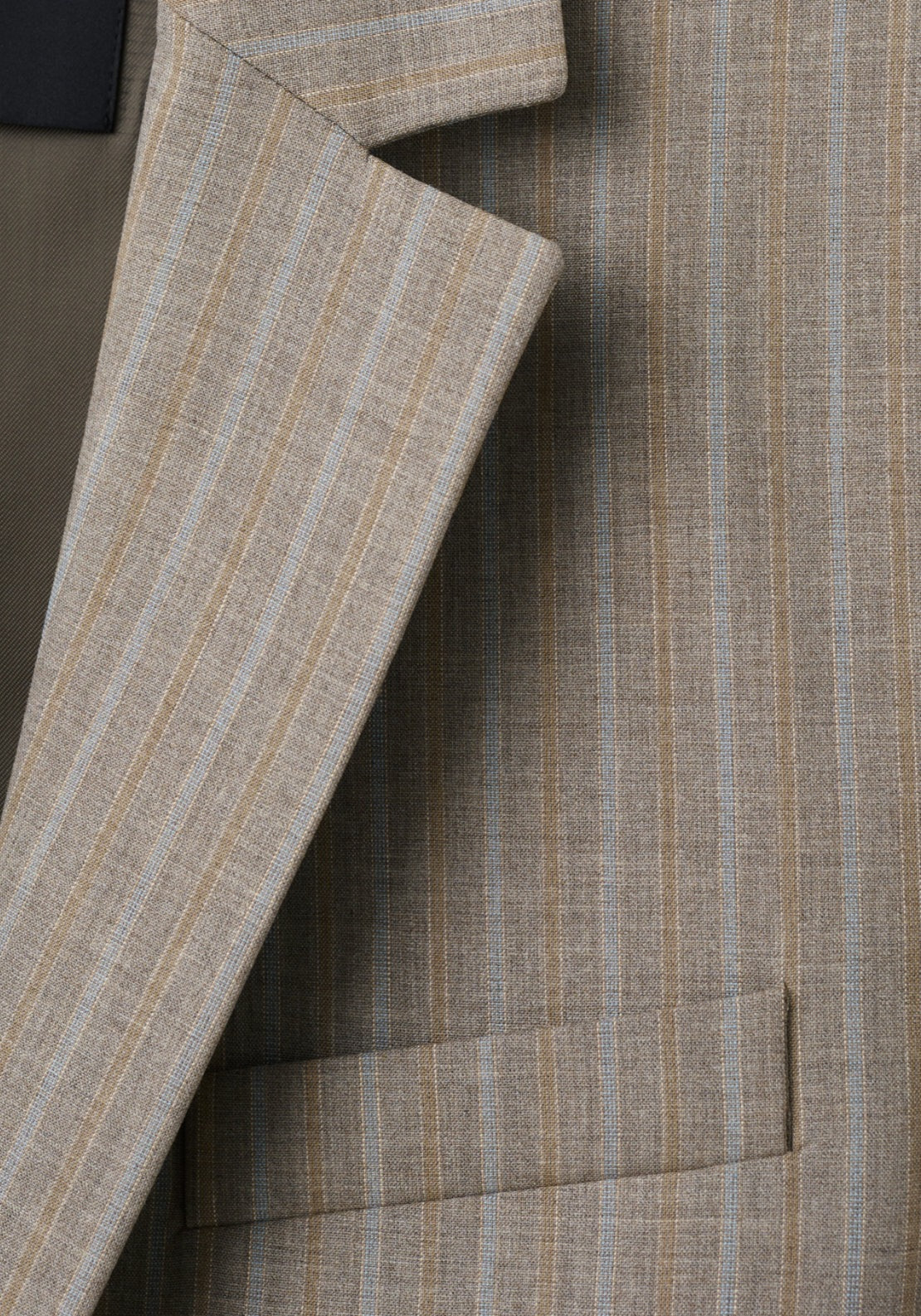 Wool Blend Suit Blazer - Brown