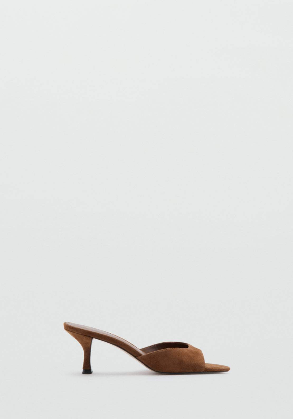 Suede Funnel Heel Sandal - Brown