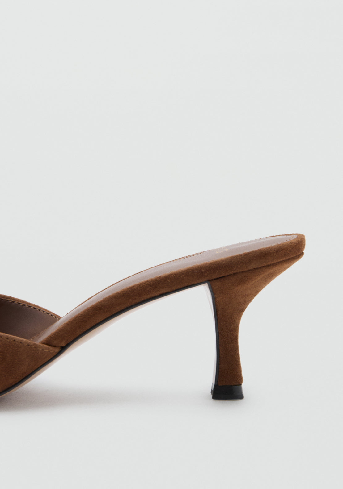 Suede Funnel Heel Sandal - Brown
