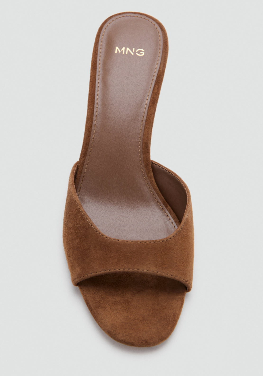 Suede Funnel Heel Sandal - Brown