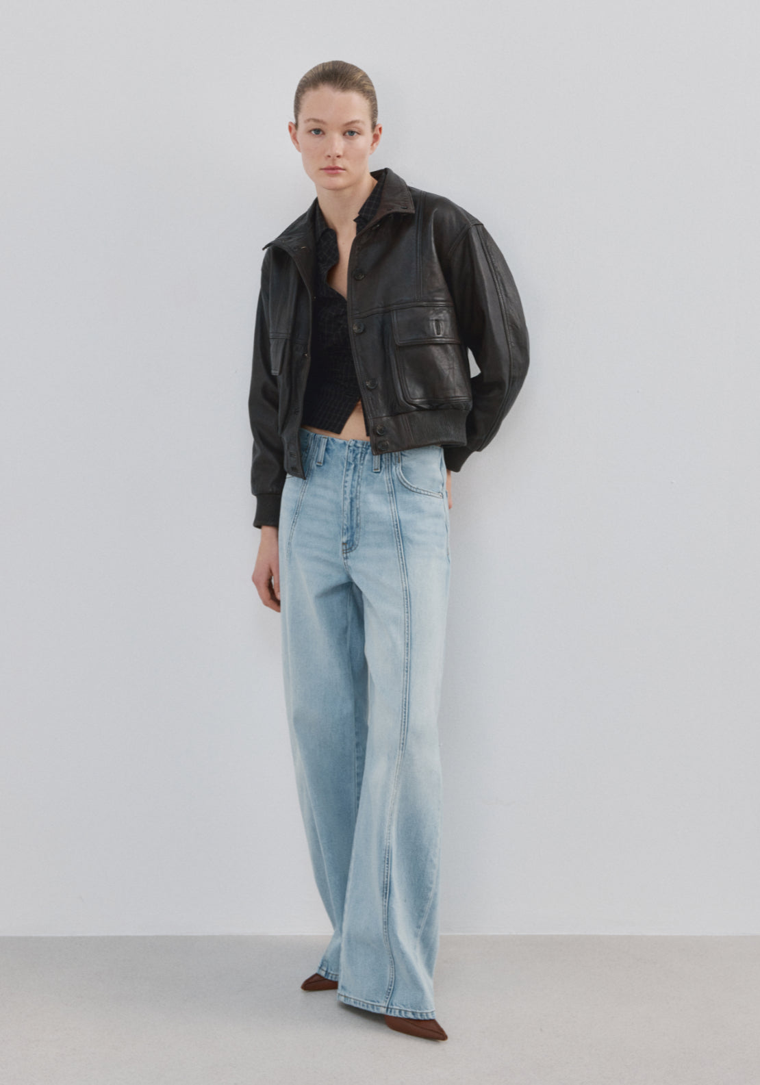 Balloon Jeans With Seams - Blue